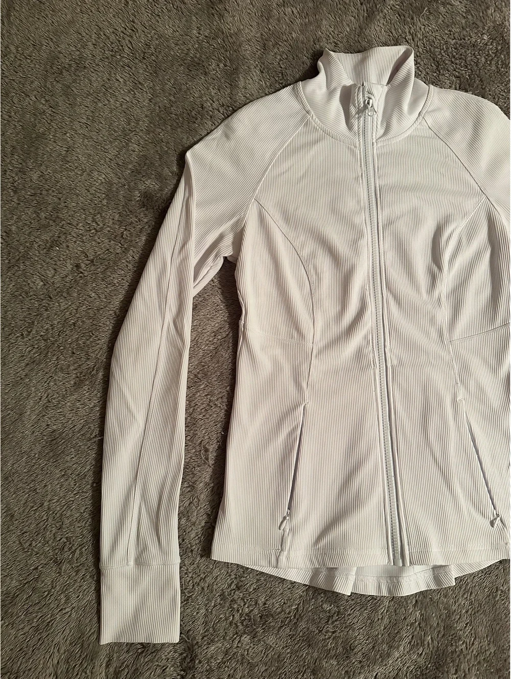 90 DEGREE BY REFLEX Vortex Ribbed Legend Jacket  Crisp White